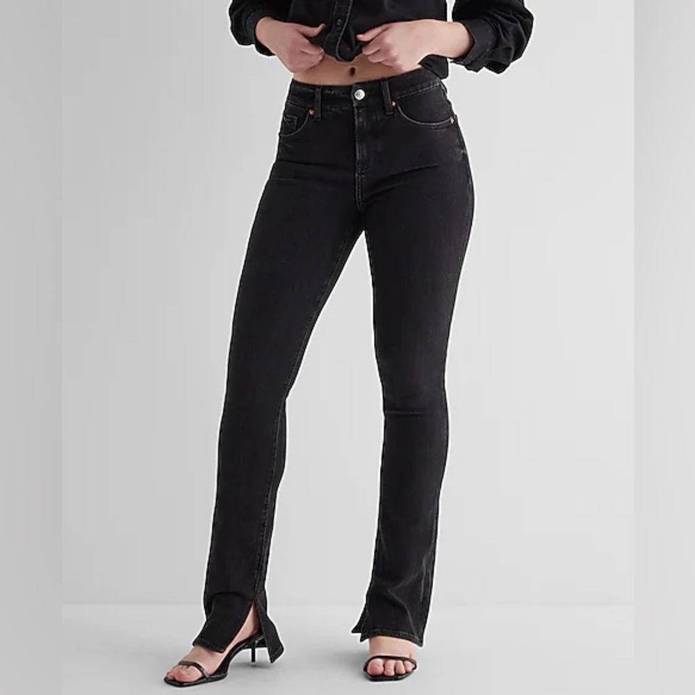 NWT Black Wash Express Mid Rise FlexX Skyscraper Jeans, Size Medium 8R